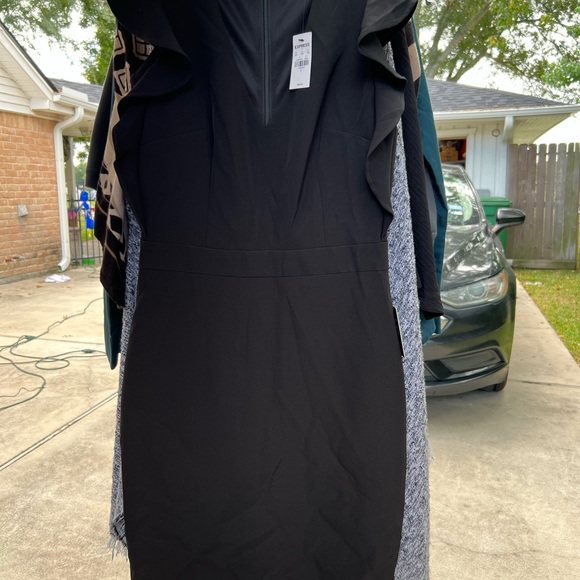 Express Black Ruffle Dress - Picture 1 of 3
